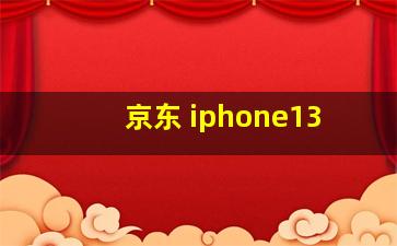 京东 iphone13